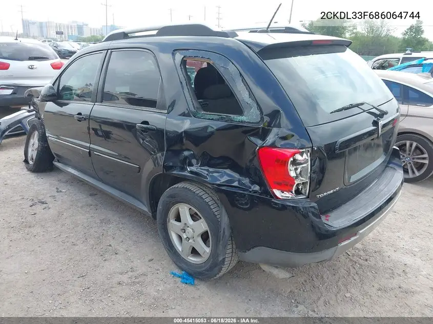 2008 Pontiac Torrent VIN: 2CKDL33F686064744 Lot: 45415053