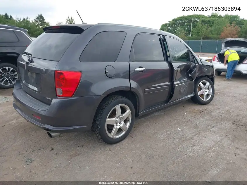 2008 Pontiac Torrent VIN: 2CKWL637186303894 Lot: 45466175