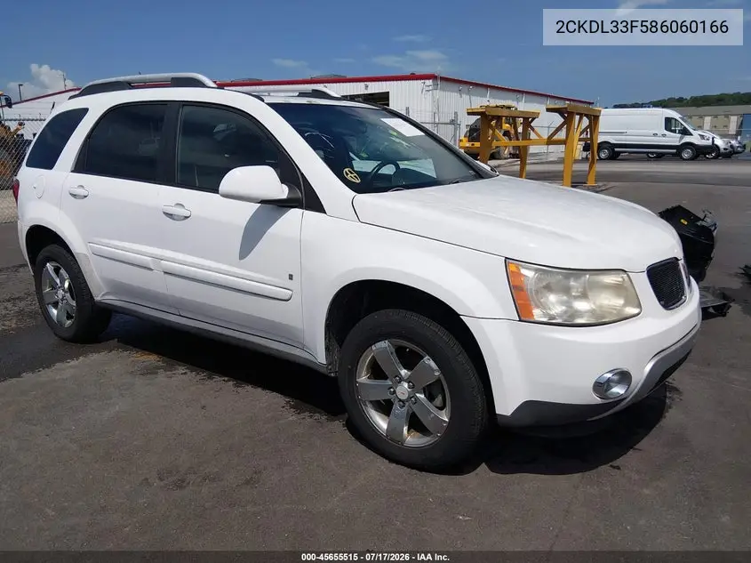 2008 Pontiac Torrent VIN: 2CKDL33F586060166 Lot: 45655515