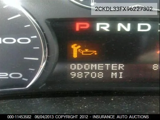 2009 Pontiac Torrent VIN: 2CKDL33FX96227302 Lot: 11453582