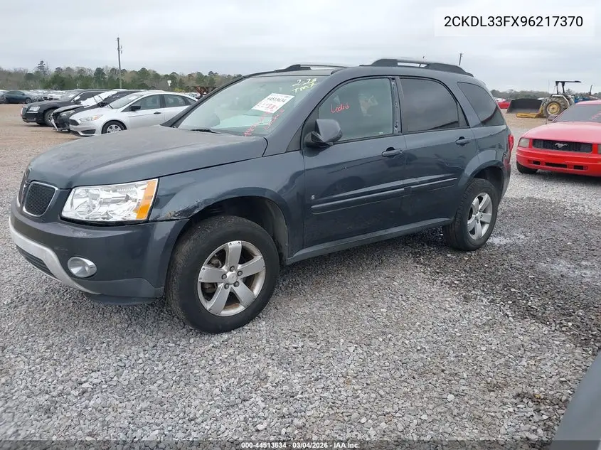 2009 Pontiac Torrent VIN: 2CKDL33FX96217370 Lot: 44513634