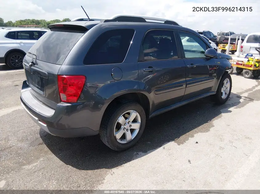 2009 Pontiac Torrent VIN: 2CKDL33F996214315 Lot: 45197545