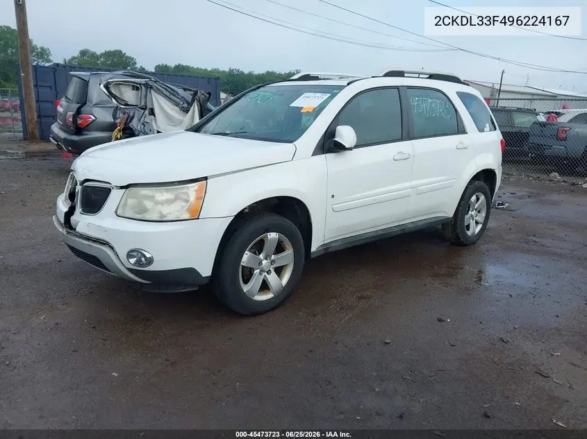 2009 Pontiac Torrent VIN: 2CKDL33F496224167 Lot: 45473723