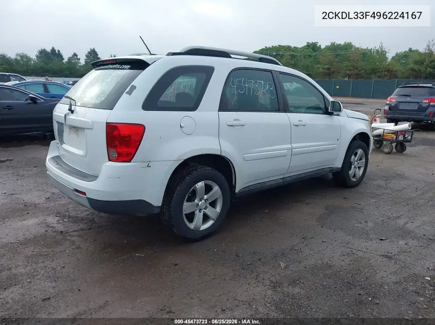 2009 Pontiac Torrent VIN: 2CKDL33F496224167 Lot: 45473723
