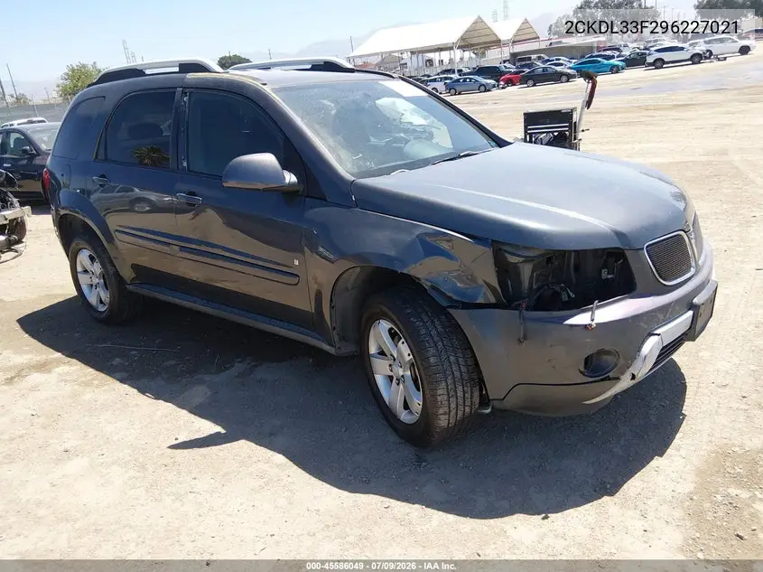 2009 Pontiac Torrent VIN: 2CKDL33F296227021 Lot: 45586049