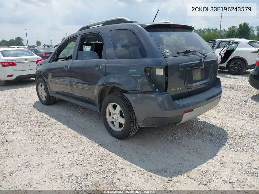 2009 Pontiac Torrent VIN: 2CKDL33F196243579 Lot: 45595051