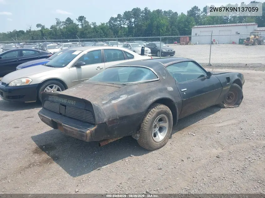 1979 Pontiac Trans Am VIN: 2W87K9N137059 Lot: 45494826