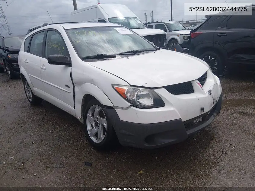 2003 Pontiac Vibe VIN: 5Y2SL62803Z444775 Lot: 45199467
