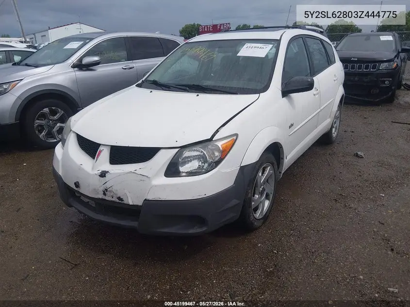 2003 Pontiac Vibe VIN: 5Y2SL62803Z444775 Lot: 45199467
