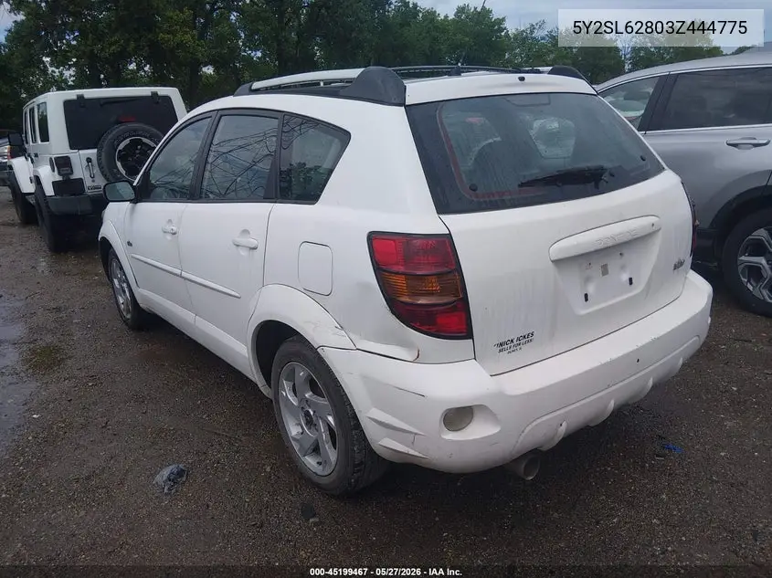 2003 Pontiac Vibe VIN: 5Y2SL62803Z444775 Lot: 45199467