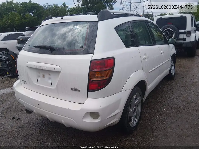 2003 Pontiac Vibe VIN: 5Y2SL62803Z444775 Lot: 45199467