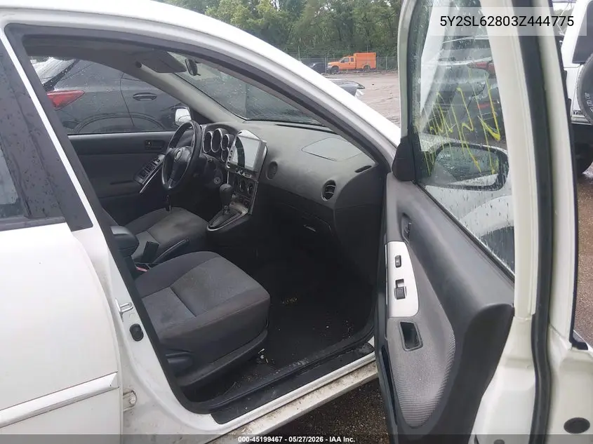 2003 Pontiac Vibe VIN: 5Y2SL62803Z444775 Lot: 45199467