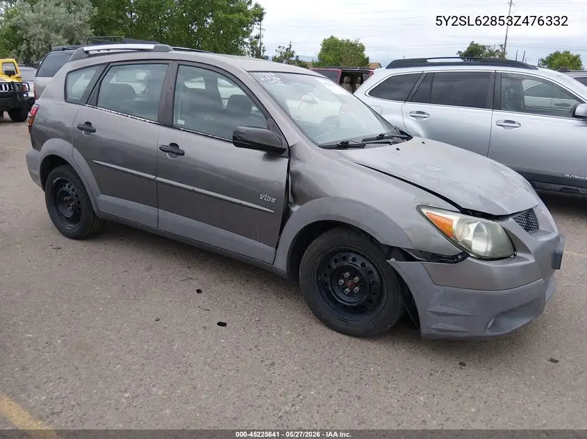 2003 Pontiac Vibe VIN: 5Y2SL62853Z476332 Lot: 45225641