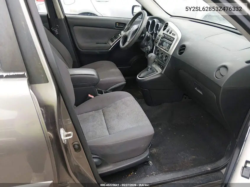 2003 Pontiac Vibe VIN: 5Y2SL62853Z476332 Lot: 45225641