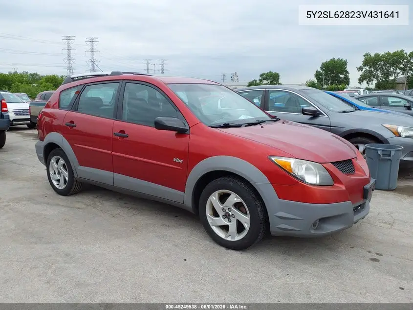 2003 Pontiac Vibe VIN: 5Y2SL62823Z431641 Lot: 45249538