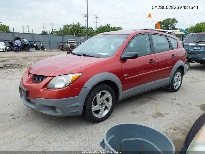 2003 Pontiac Vibe VIN: 5Y2SL62823Z431641 Lot: 45249538