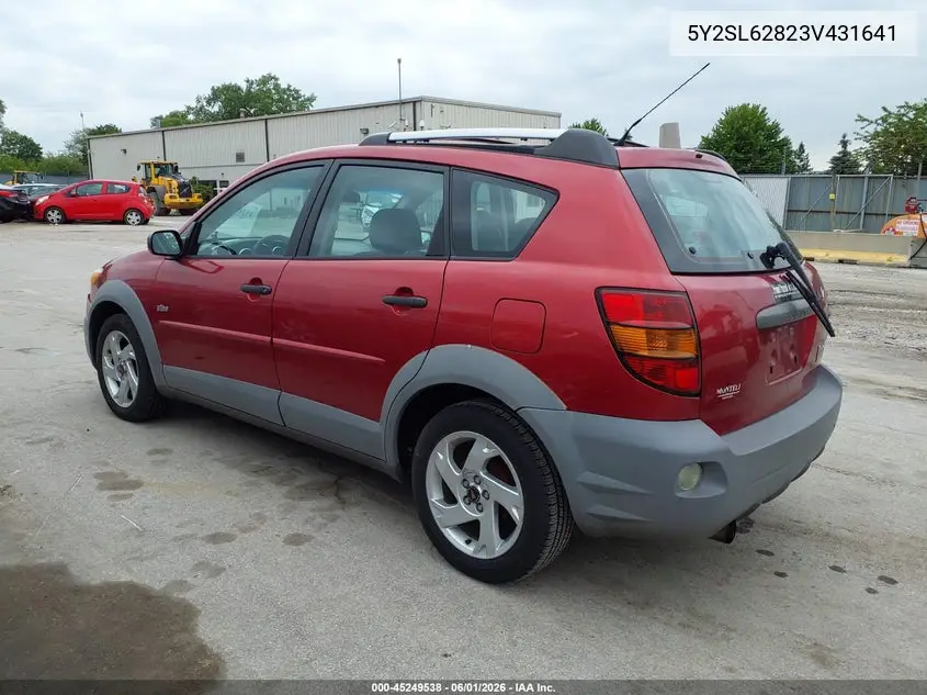 2003 Pontiac Vibe VIN: 5Y2SL62823Z431641 Lot: 45249538
