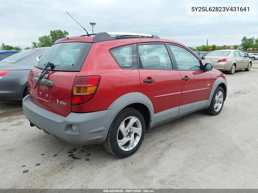 2003 Pontiac Vibe VIN: 5Y2SL62823Z431641 Lot: 45249538