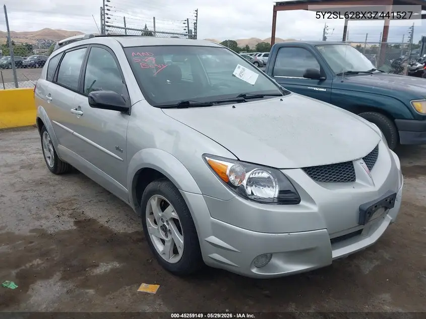 2003 Pontiac Vibe VIN: 5Y2SL628X3Z441527 Lot: 45259149