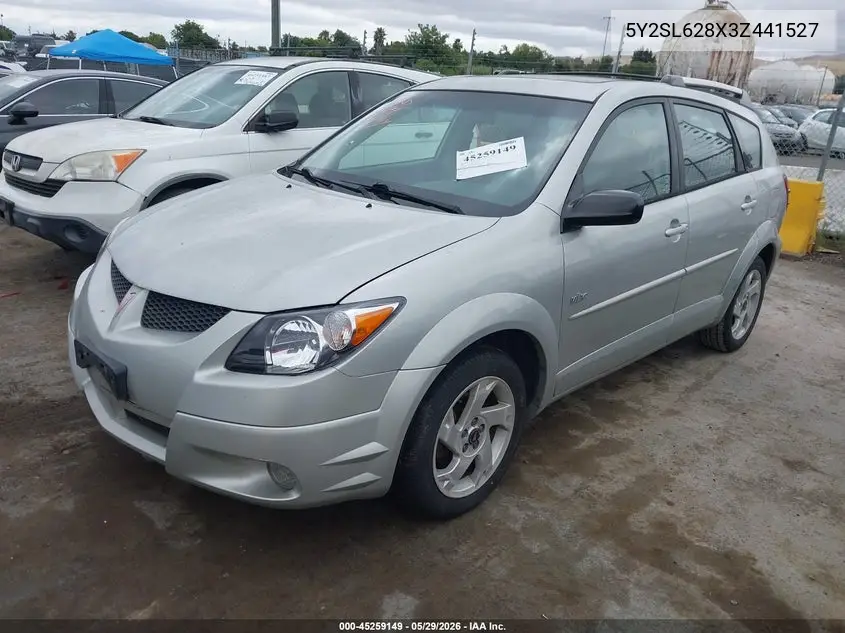 2003 Pontiac Vibe VIN: 5Y2SL628X3Z441527 Lot: 45259149