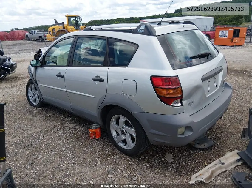 2003 Pontiac Vibe VIN: 5Y2SL62893Z405733 Lot: 45363538