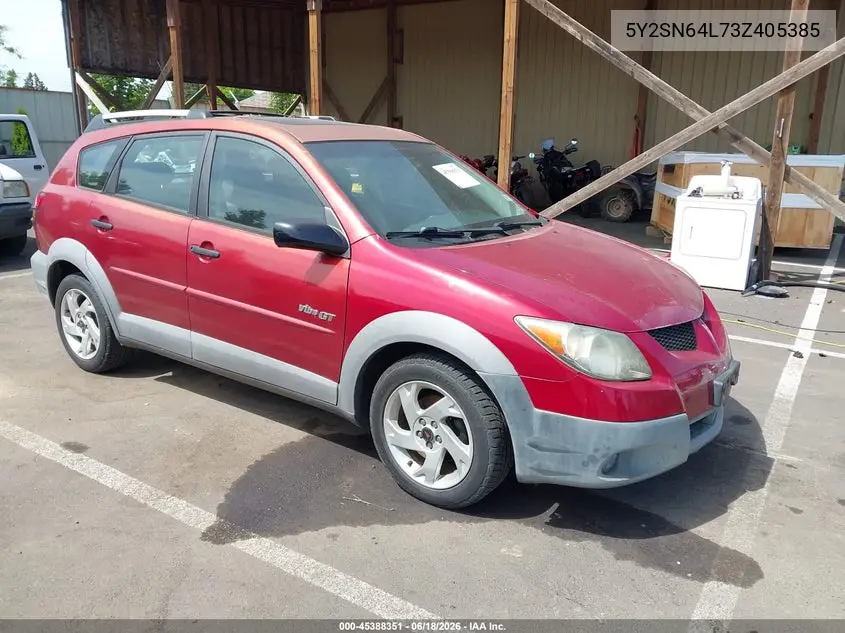 2003 Pontiac Vibe Gt VIN: 5Y2SN64L73Z405385 Lot: 45388351