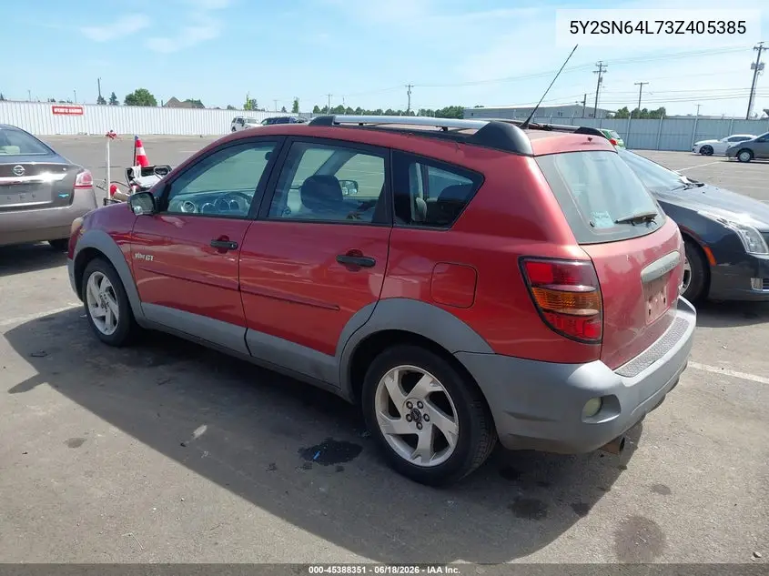 2003 Pontiac Vibe Gt VIN: 5Y2SN64L73Z405385 Lot: 45388351