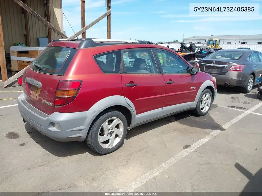 2003 Pontiac Vibe Gt VIN: 5Y2SN64L73Z405385 Lot: 45388351