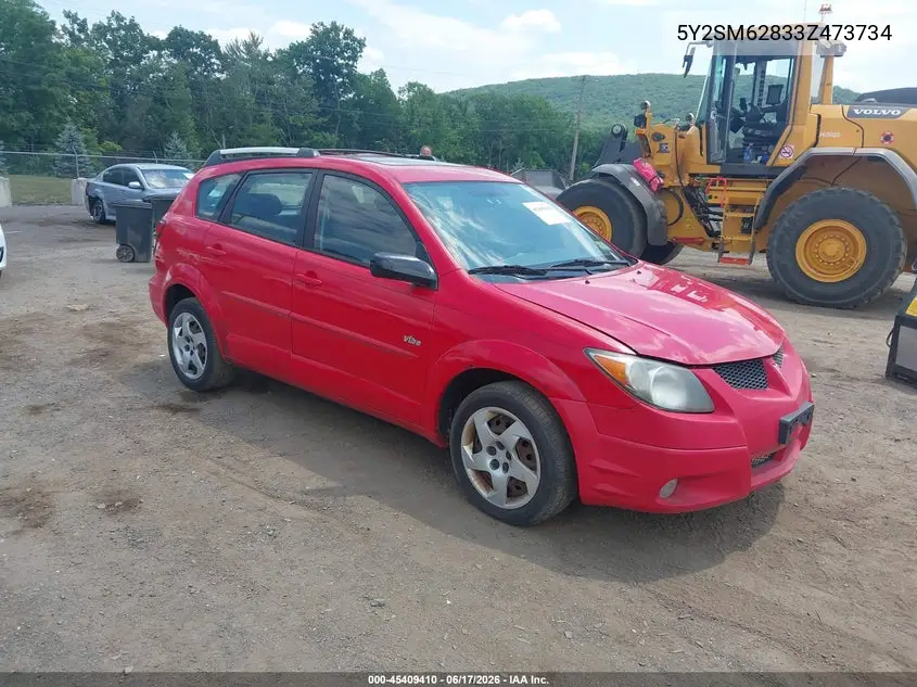 2003 Pontiac Vibe VIN: 5Y2SM62833Z473734 Lot: 45409410