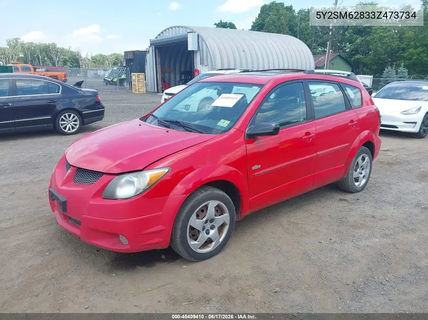 2003 Pontiac Vibe VIN: 5Y2SM62833Z473734 Lot: 45409410