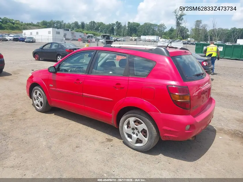 2003 Pontiac Vibe VIN: 5Y2SM62833Z473734 Lot: 45409410