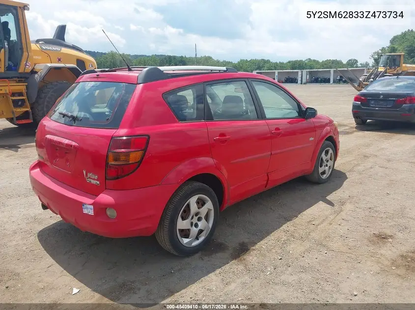 2003 Pontiac Vibe VIN: 5Y2SM62833Z473734 Lot: 45409410