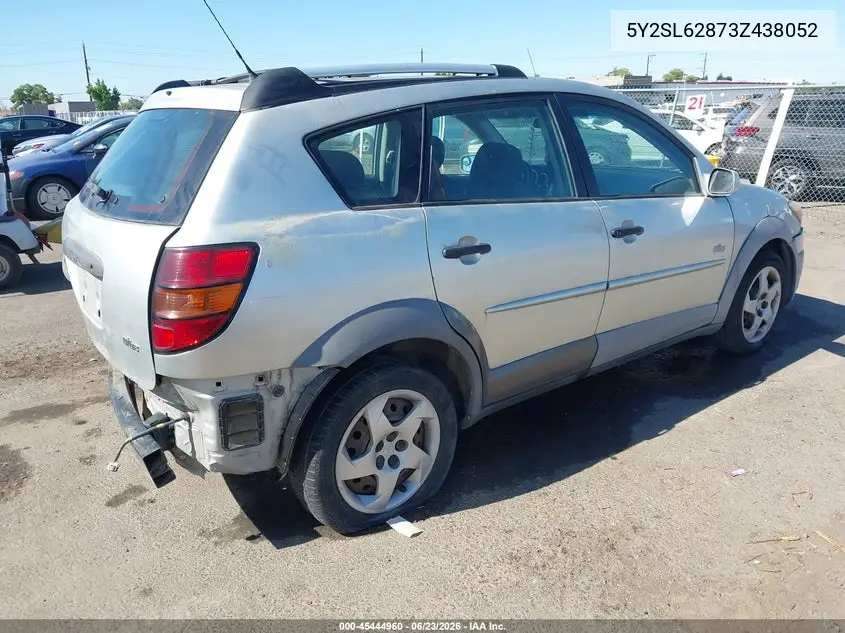 2003 Pontiac Vibe VIN: 5Y2SL62873Z438052 Lot: 45444960
