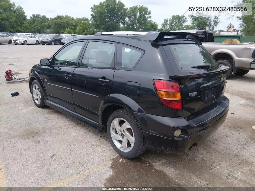 2003 Pontiac Vibe VIN: 5Y2SL628X3Z483566 Lot: 45452396