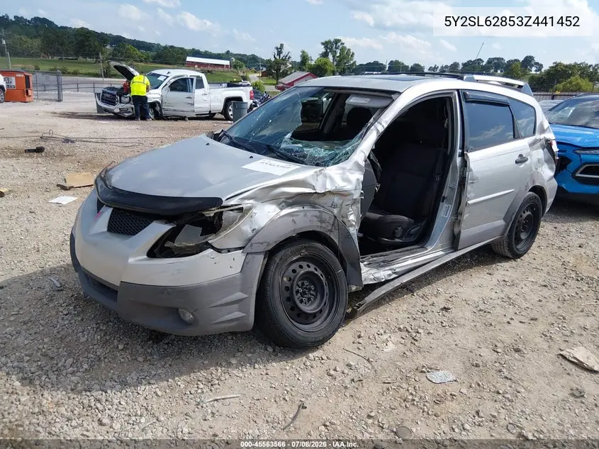 2003 Pontiac Vibe VIN: 5Y2SL62853Z441452 Lot: 45563566