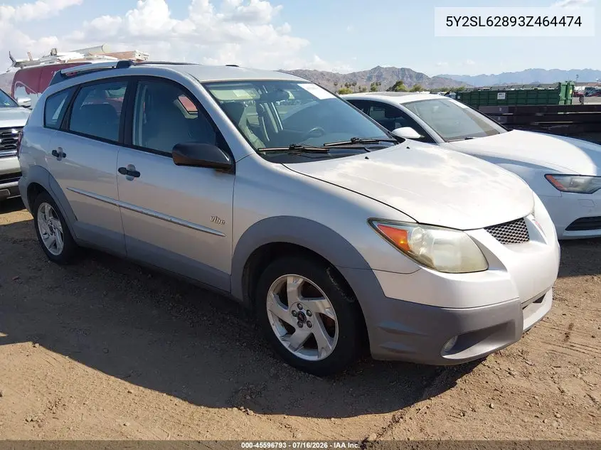 2003 Pontiac Vibe VIN: 5Y2SL62893Z464474 Lot: 45596793