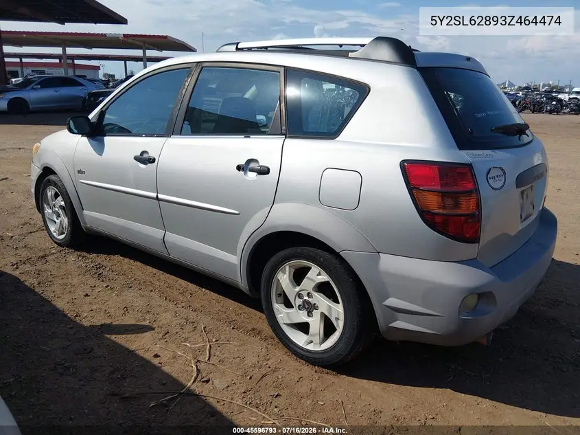 2003 Pontiac Vibe VIN: 5Y2SL62893Z464474 Lot: 45596793