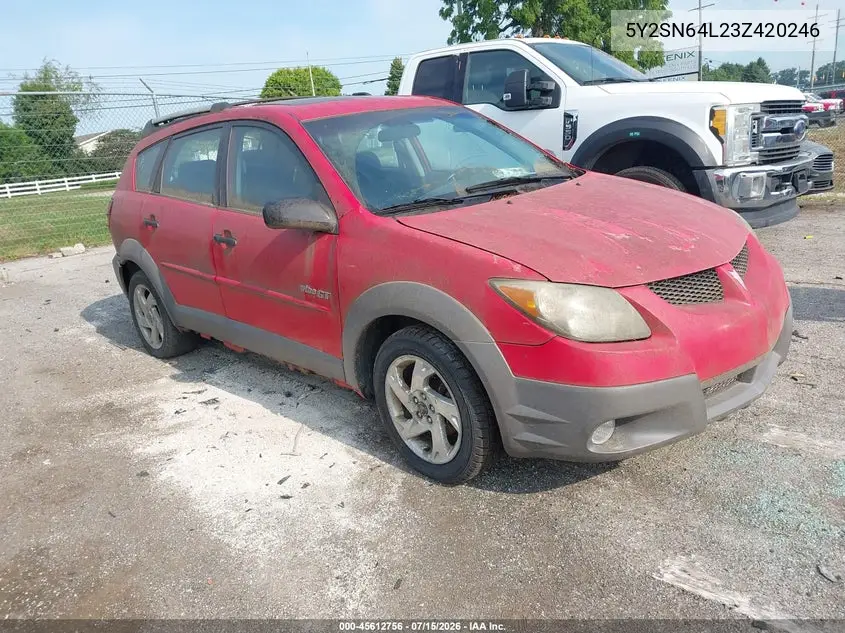 2003 Pontiac Vibe Gt VIN: 5Y2SN64L23Z420246 Lot: 45612756