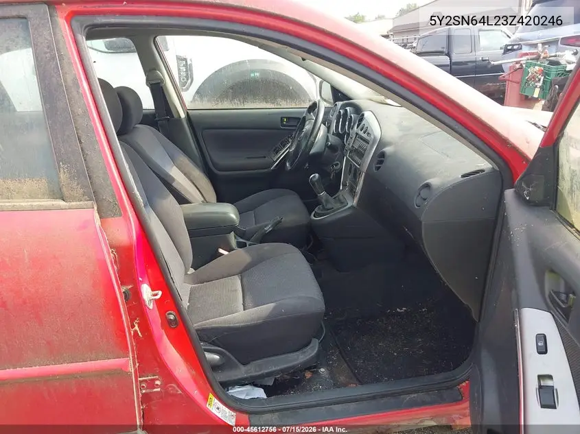 2003 Pontiac Vibe Gt VIN: 5Y2SN64L23Z420246 Lot: 45612756