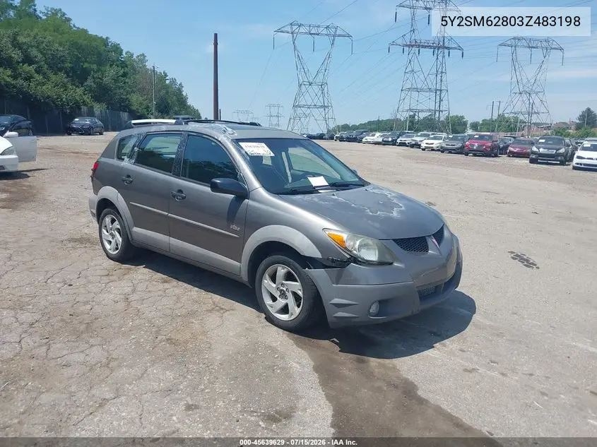 2003 Pontiac Vibe VIN: 5Y2SM62803Z483198 Lot: 45639629