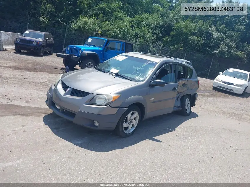 2003 Pontiac Vibe VIN: 5Y2SM62803Z483198 Lot: 45639629