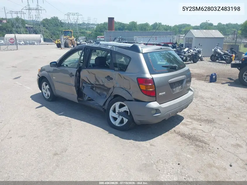2003 Pontiac Vibe VIN: 5Y2SM62803Z483198 Lot: 45639629