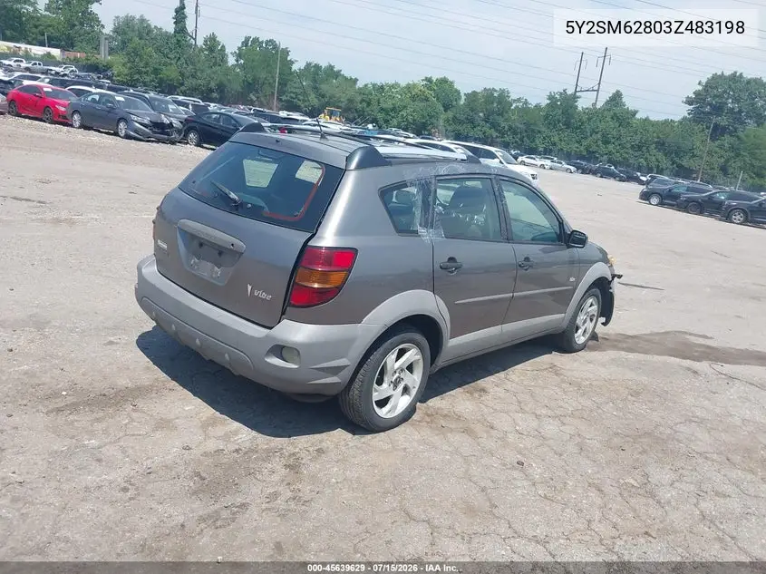 2003 Pontiac Vibe VIN: 5Y2SM62803Z483198 Lot: 45639629