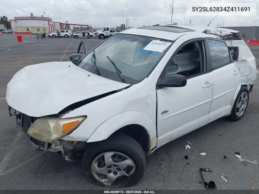 2004 Pontiac Vibe VIN: 5Y2SL62834Z411691 Lot: 45209772