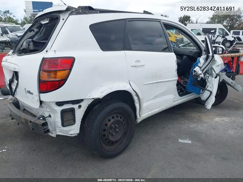 2004 Pontiac Vibe VIN: 5Y2SL62834Z411691 Lot: 45209772