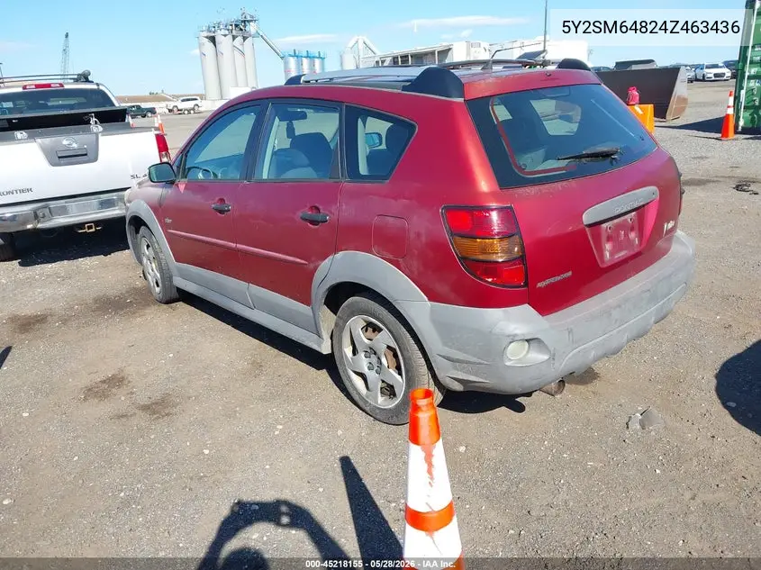 2004 Pontiac Vibe VIN: 5Y2SM64824Z463436 Lot: 45218155