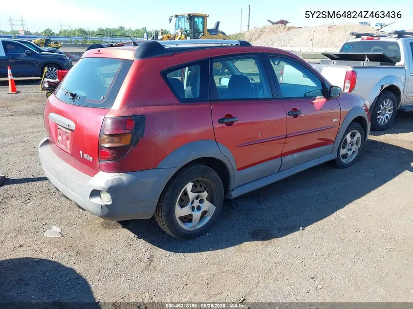 2004 Pontiac Vibe VIN: 5Y2SM64824Z463436 Lot: 45218155