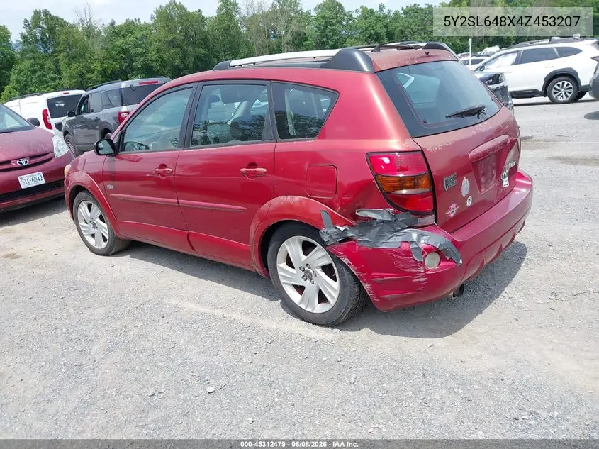 2004 Pontiac Vibe VIN: 5Y2SL648X4Z453207 Lot: 45312479
