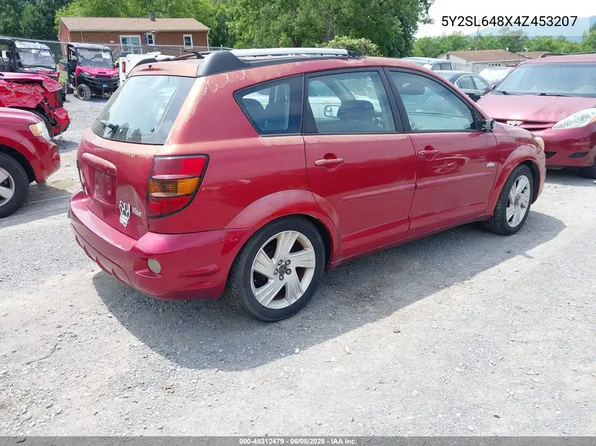 2004 Pontiac Vibe VIN: 5Y2SL648X4Z453207 Lot: 45312479