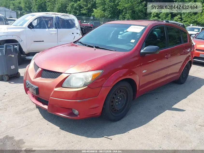 2004 Pontiac Vibe VIN: 5Y2SL62844Z432484 Lot: 45368618